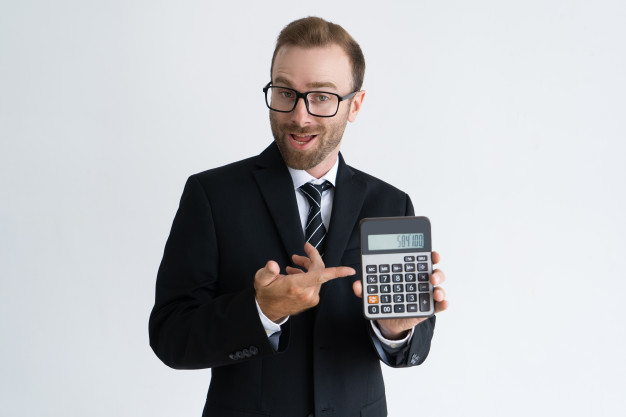 enterprising bearded businessman pointing calculator 1262 18220